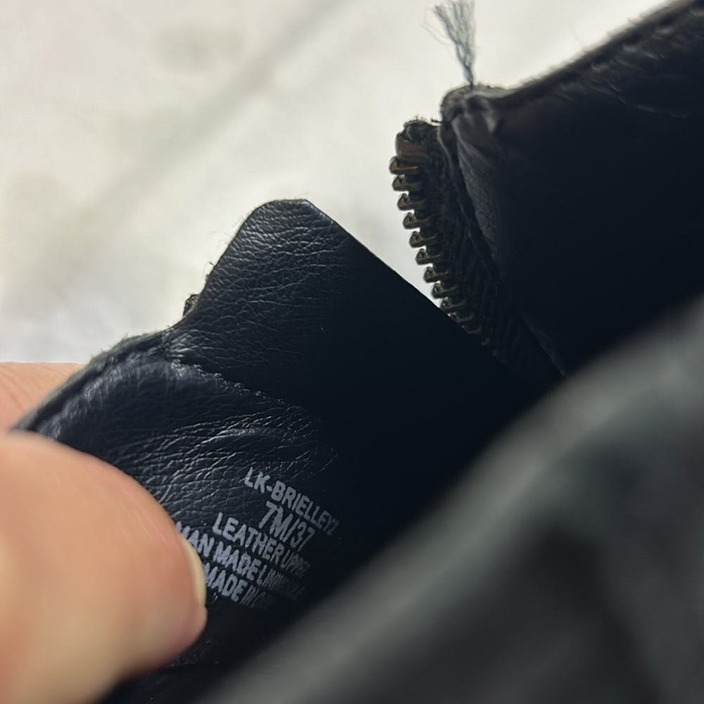 Lucky Brand Black Leather Ankle Booties with side Zipper Womens 7M/37 - Picture 7 of 8